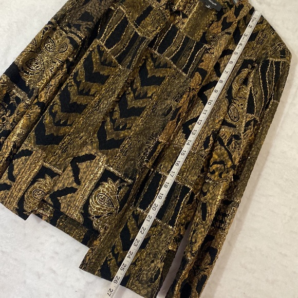 R&M Richards Elegant Black Gold And Tan Twofer Top - Picture 14 of 14